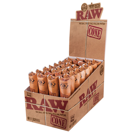 RAW 1¼ Cones – 6 Pack – 32 ct box